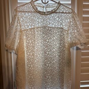 CeCe white floral lace top size 3X